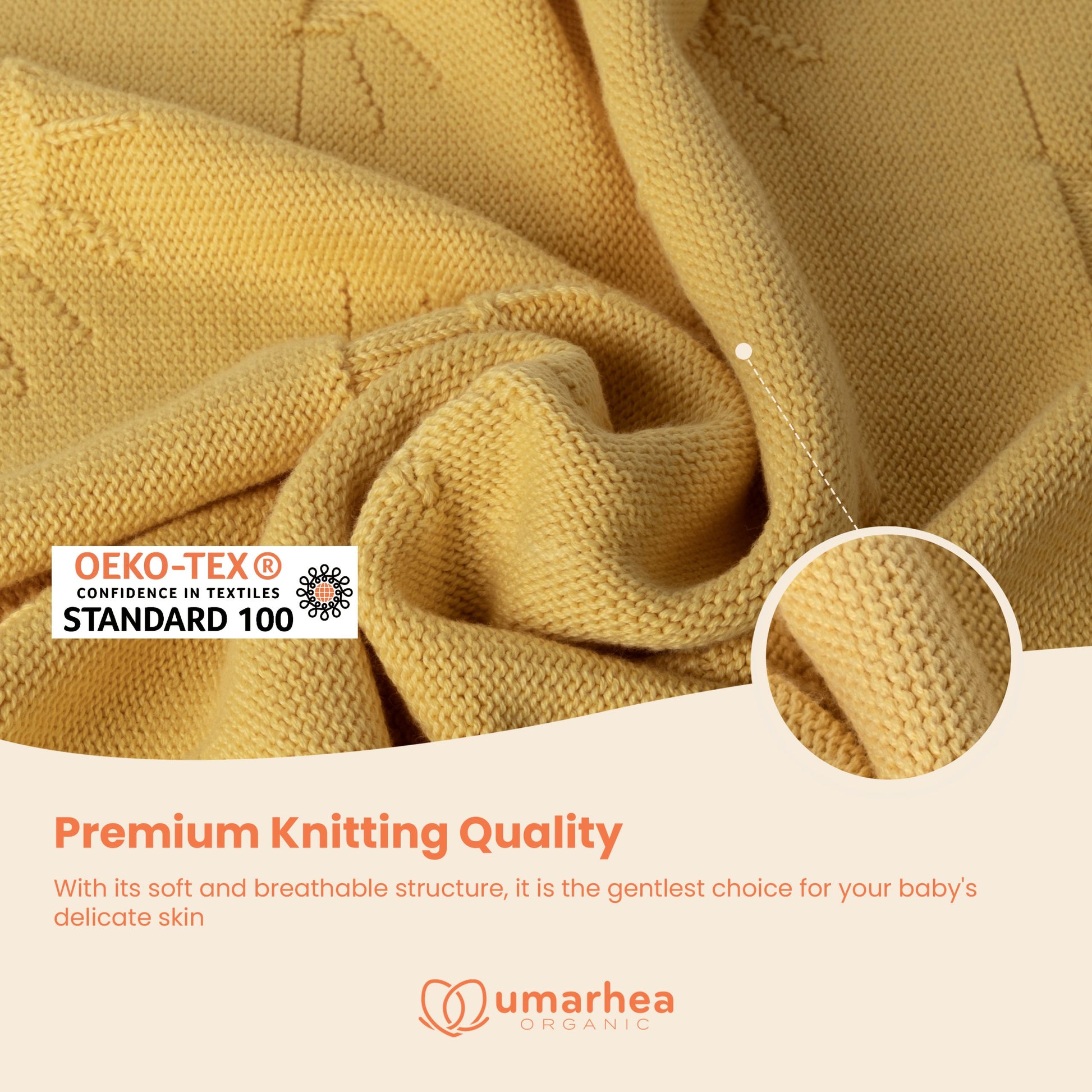 Perfect Umarhea Organic Cotton Baby Blanket Yellow Sun