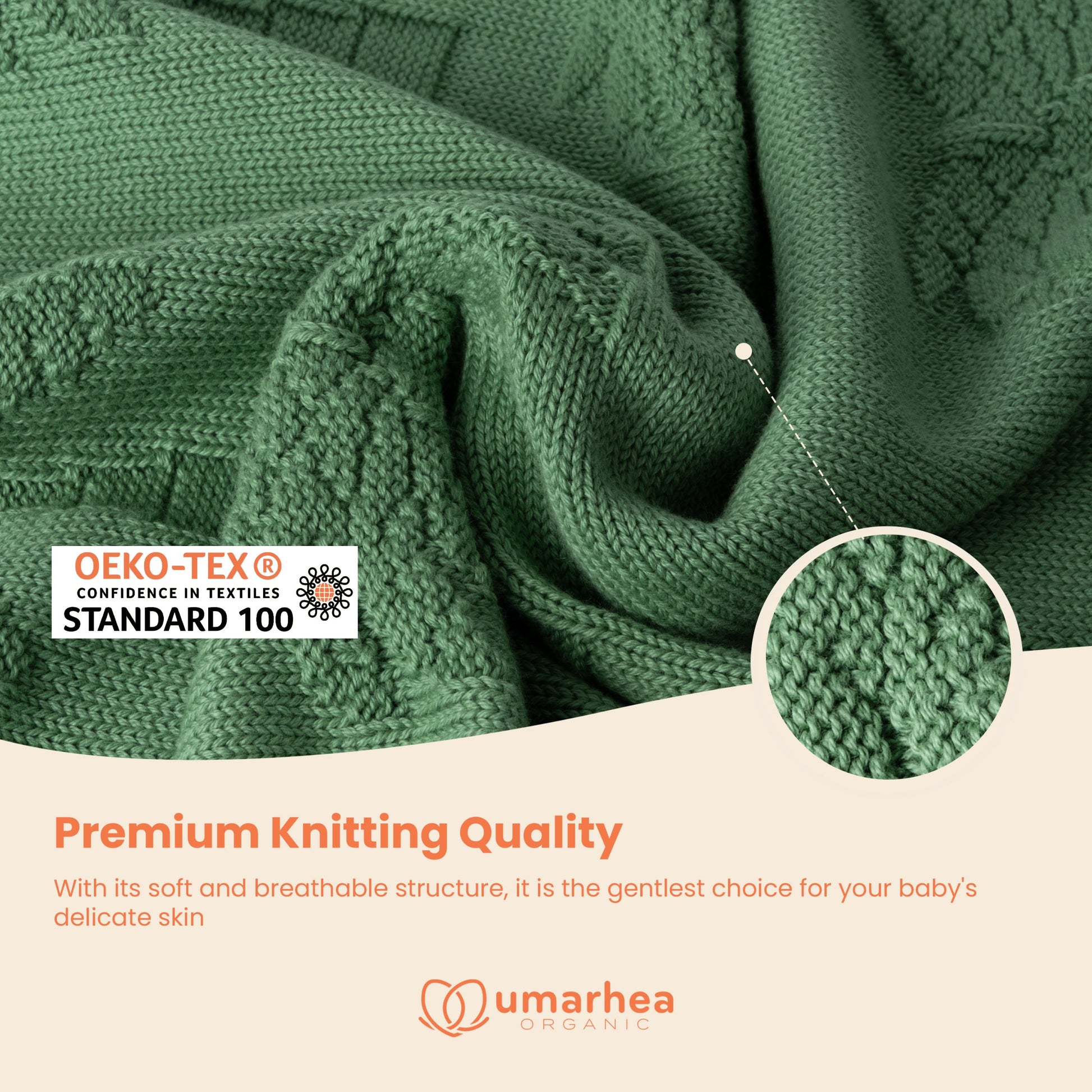 Perfect Umarhea Organic Cotton Baby Blanket Green Palm
