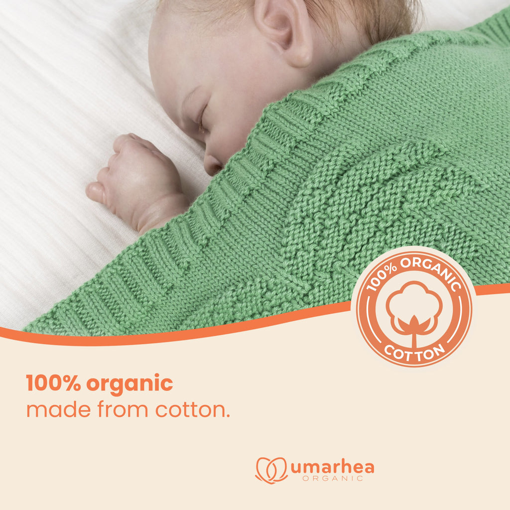 Perfect Umarhea Organic Cotton Baby Blanket Green Palm