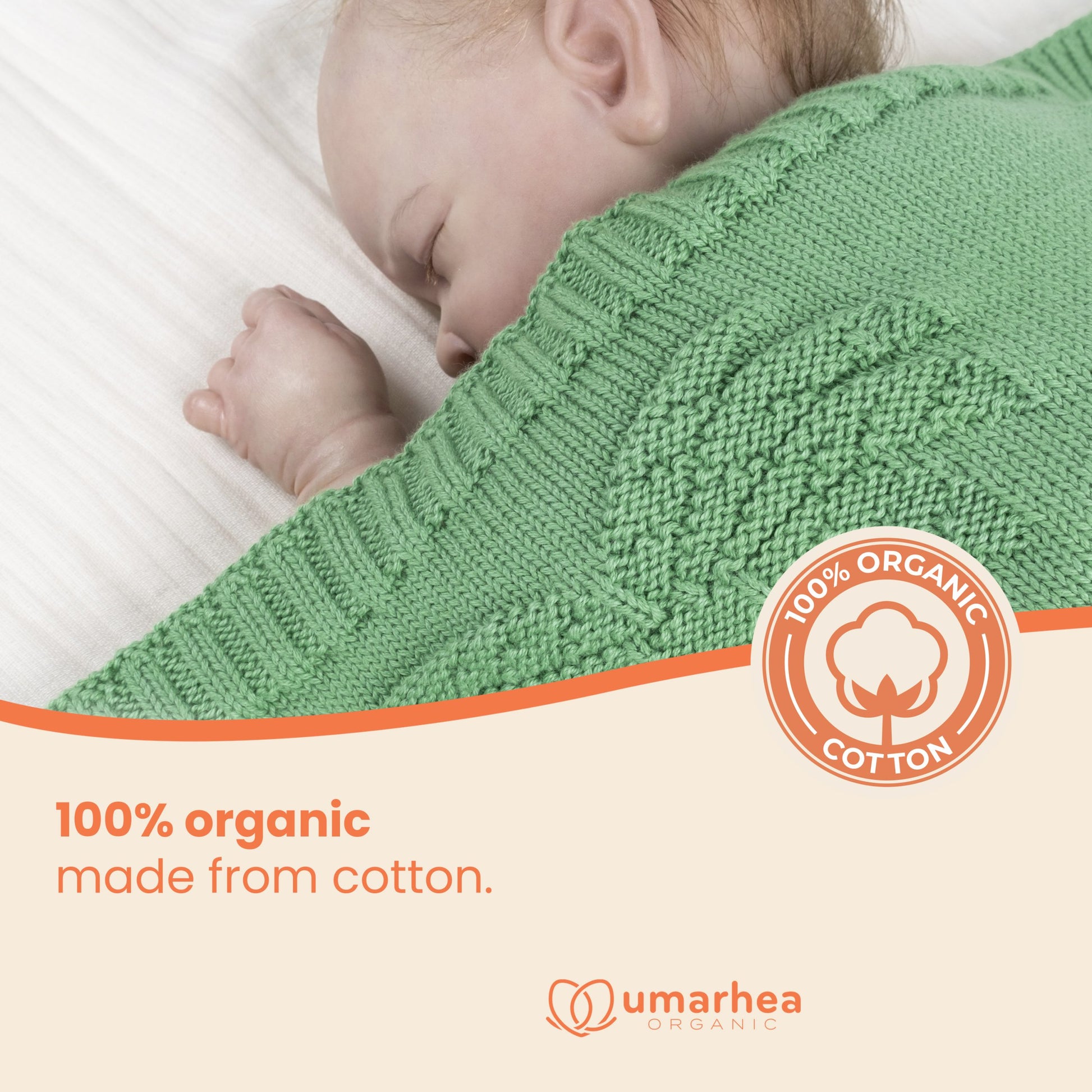 Perfect Umarhea Organic Cotton Baby Blanket Green Palm
