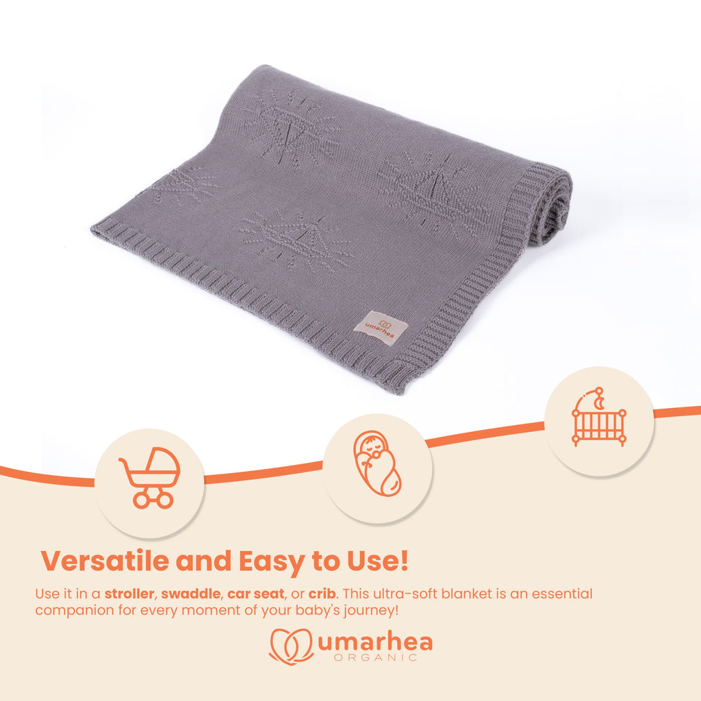 Perfect Umarhea Organic Cotton Baby Blanket Gray Diamond