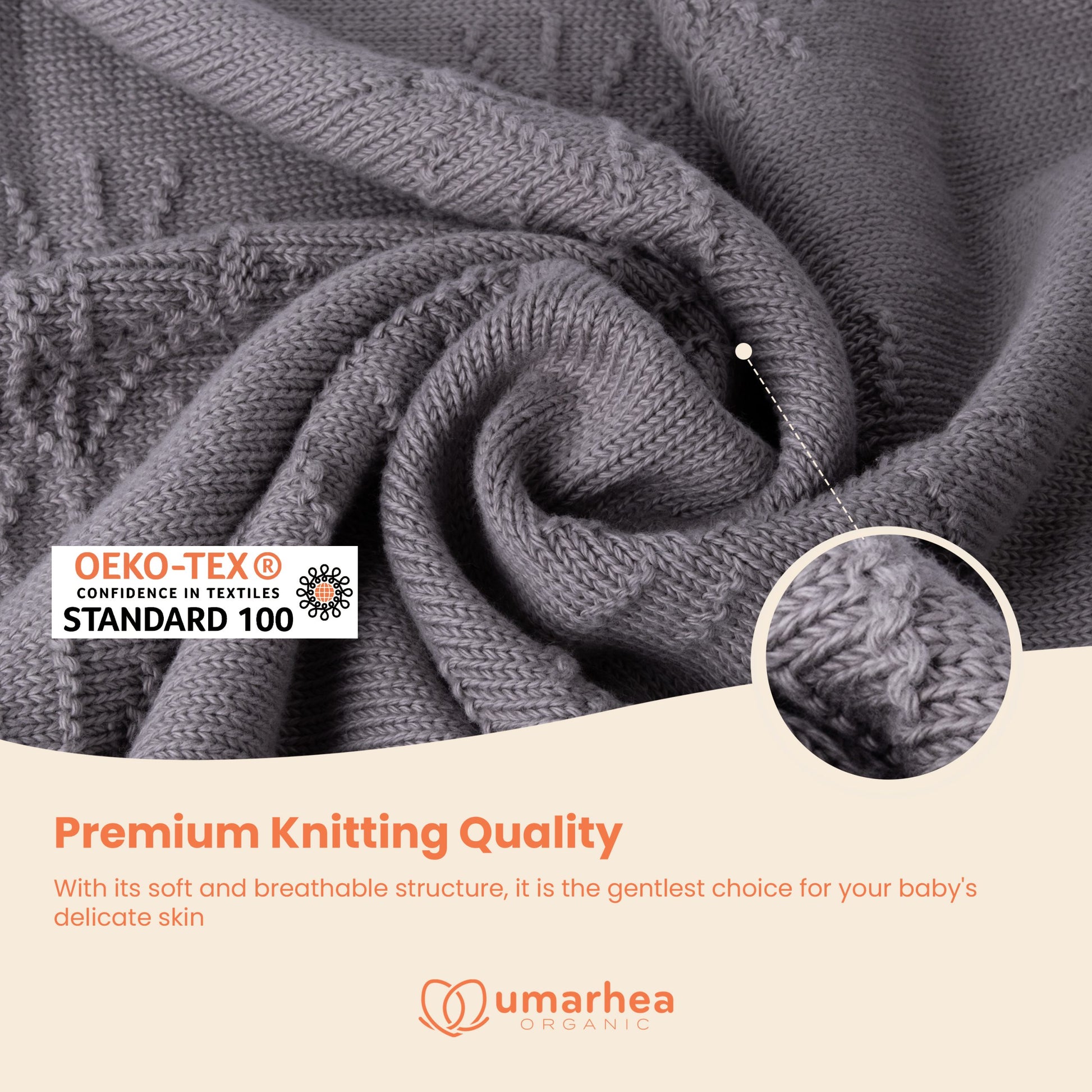 Perfect Umarhea Organic Cotton Baby Blanket Gray Diamond
