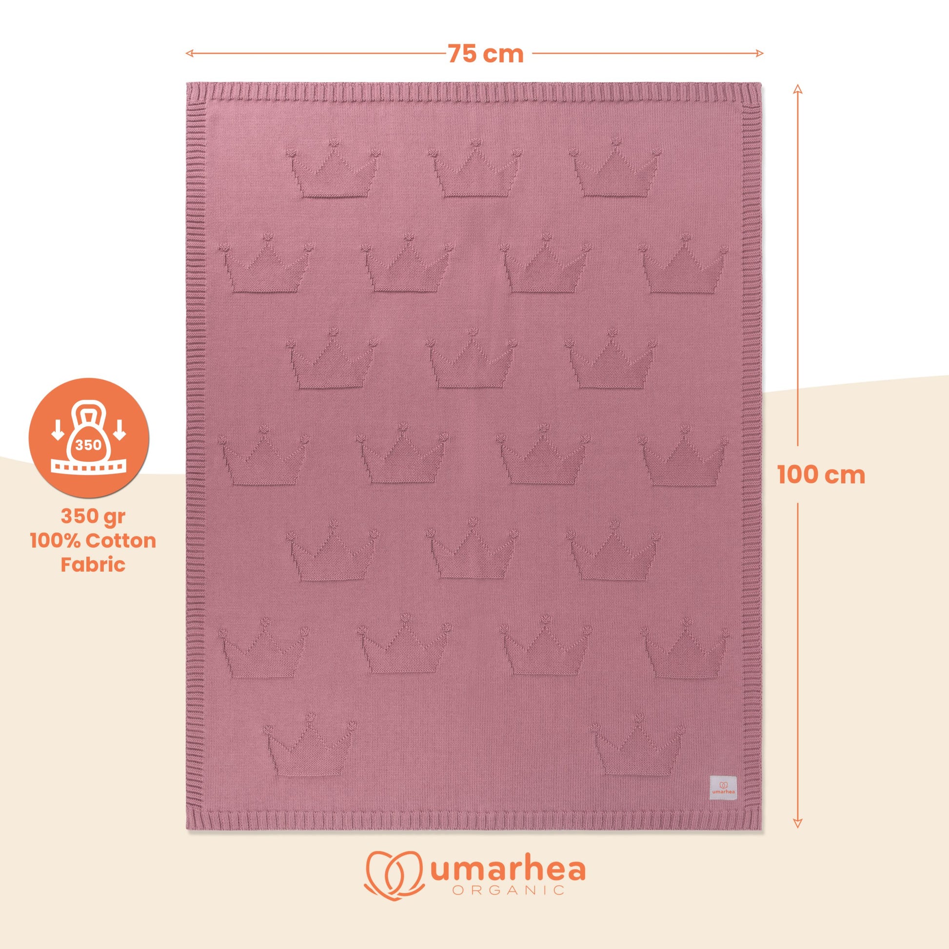 Perfect Umarhea Organic Cotton Baby Blanket Rose Crown