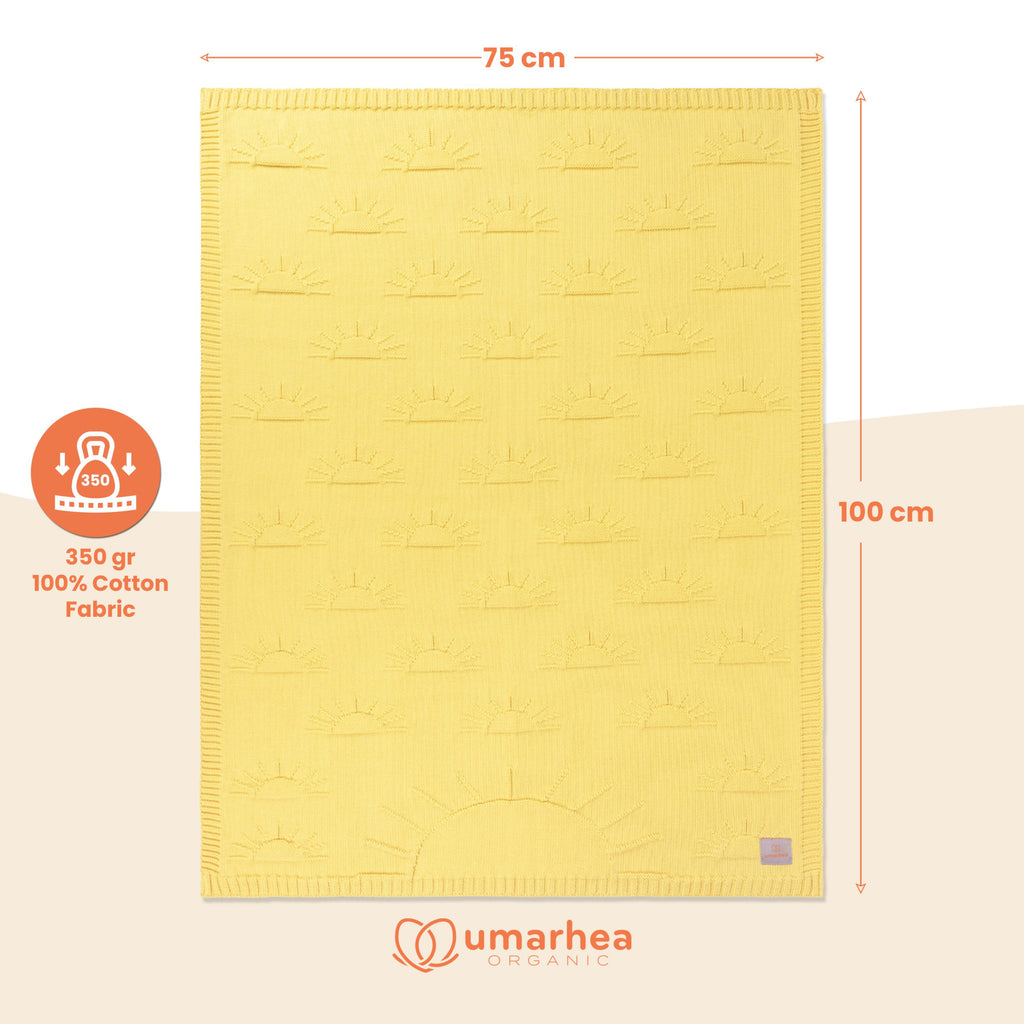 Perfect Umarhea Organic Cotton Baby Blanket Yellow Sun