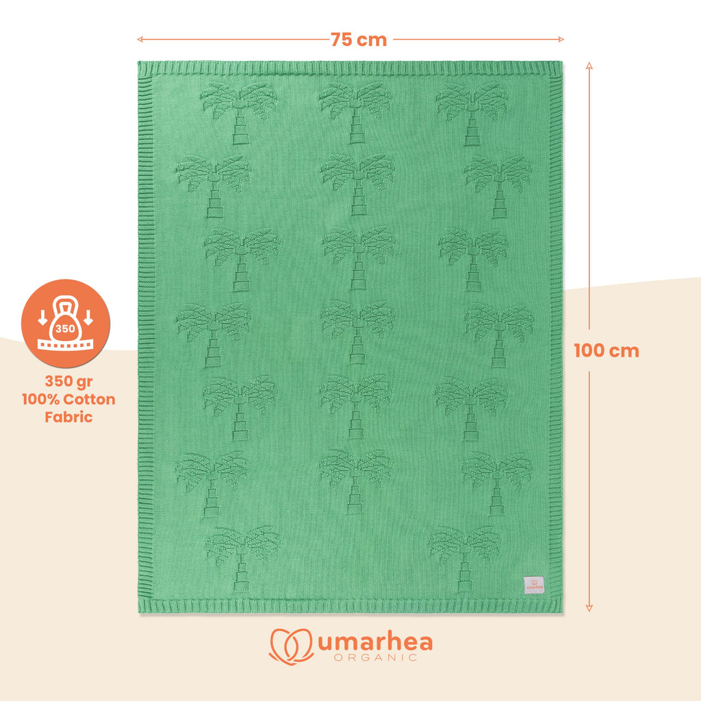 Perfect Umarhea Organic Cotton Baby Blanket Green Palm