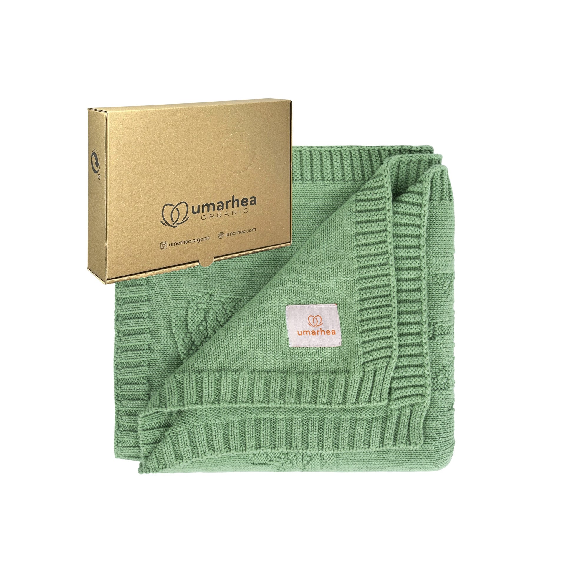 Perfect Umarhea Organic Cotton Baby Blanket Green Palm